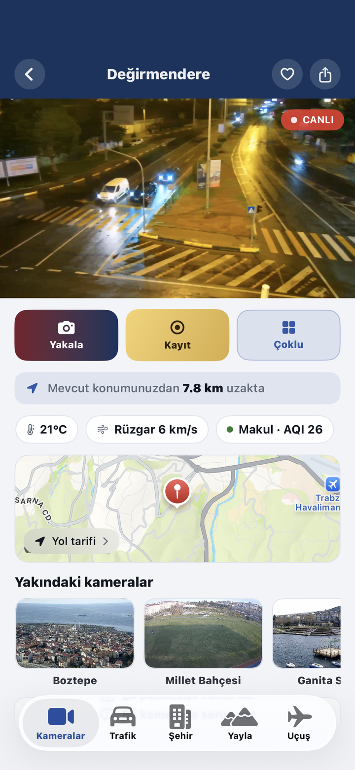 Kamera detay ekranı